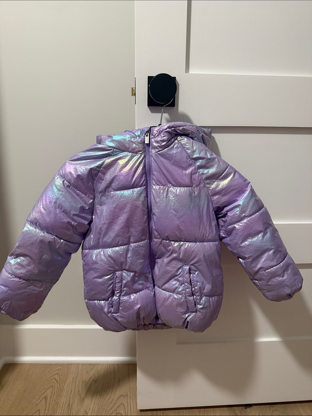 Old Navy Girls' Iridescent Lavender Puffer Jacket with Hood